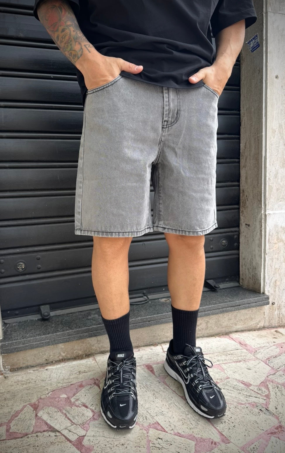 BERMUDA DENIM GRIGIO