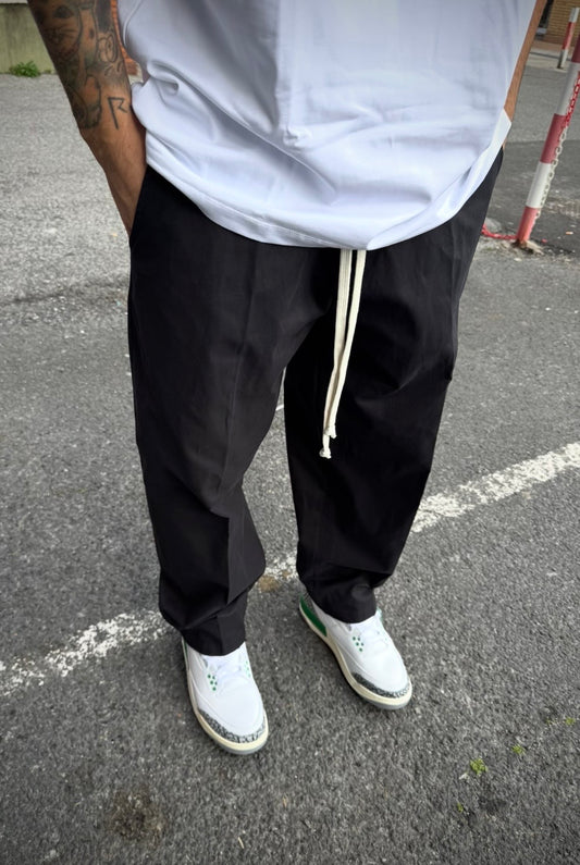 PANTALONE OVER GABBARDINA NERO