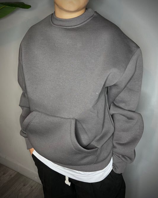 FELPA B-GIROCOLLO OVER PIOMBO